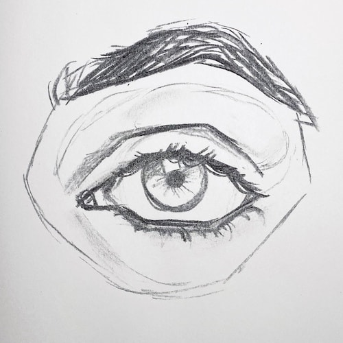 charcoal sketches of eyes