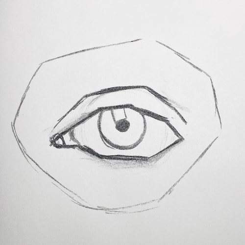 charcoal sketches of eyes