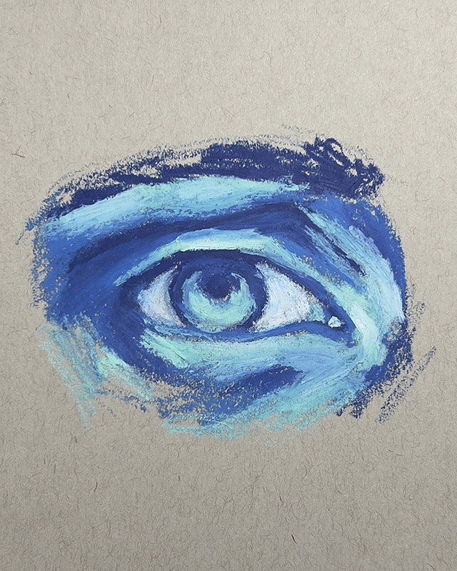 Oil Pastel Easy Drawing - How To Draw Eyes With Oil Pastels