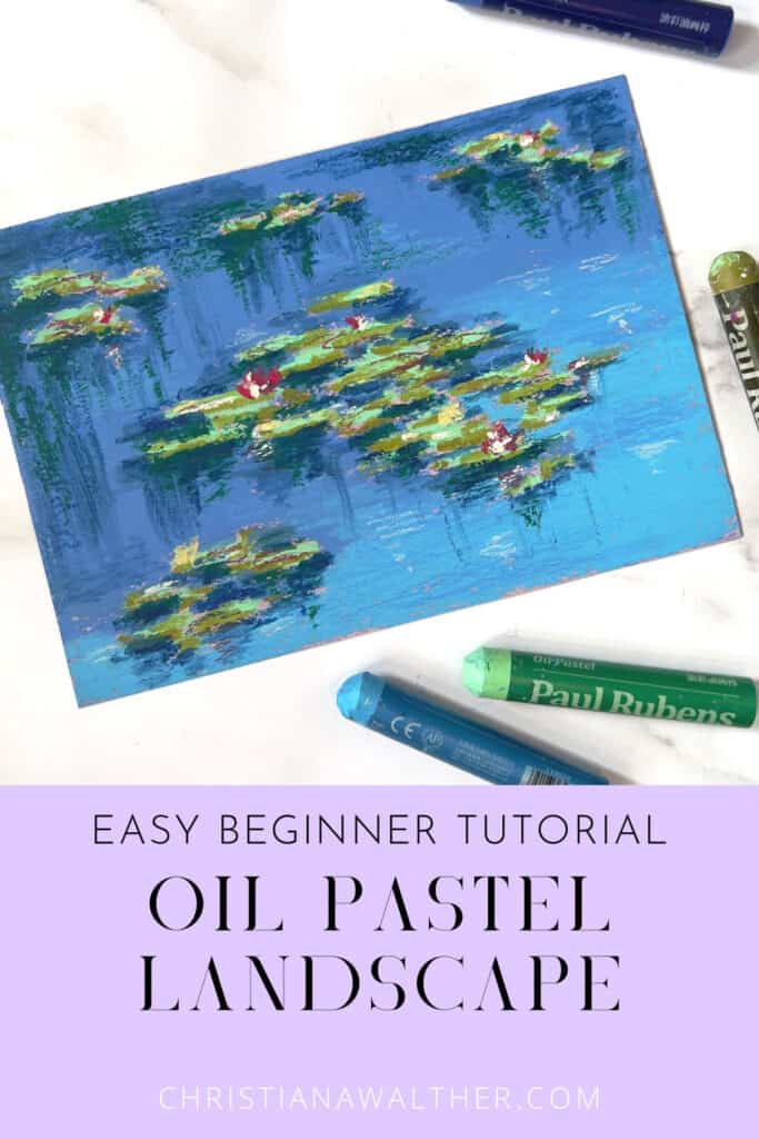 Easy Oil Pastel Landscape painting for beginners