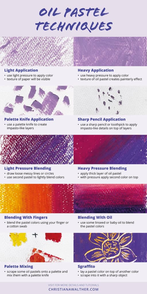 oil pastels vs soft pastels vs color pencils gradation - blending