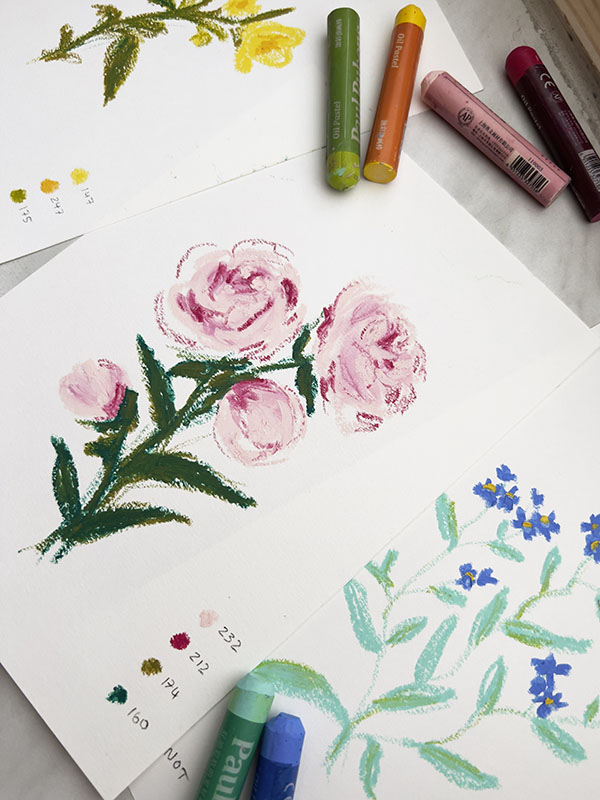 Oil Pastel Flower Drawings – How To Draw Pretty Flowers