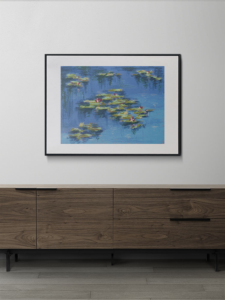 Water lilies Downloadable Art Print Oil pastels
