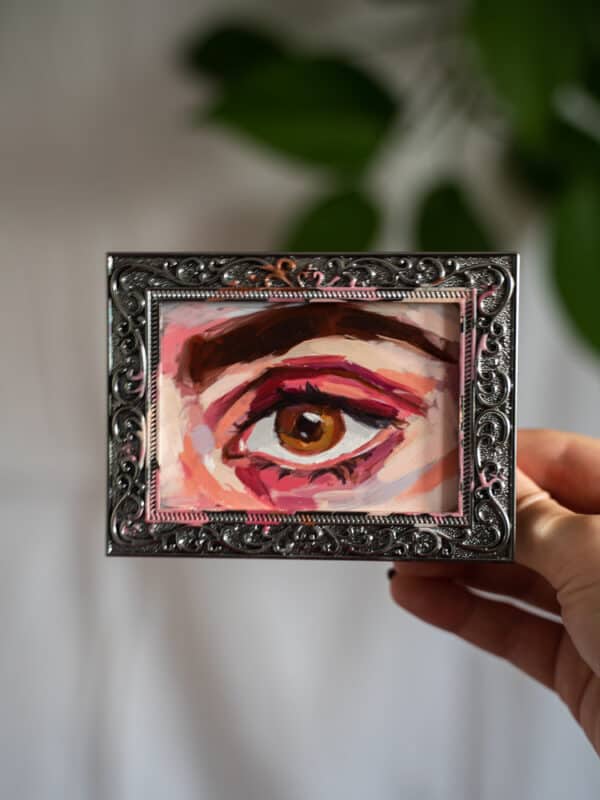 Oil Painting on Glass "Eye Study"