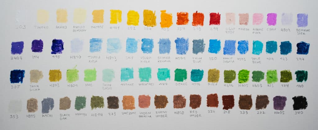 Sennelier Oil Pastels Color Chart