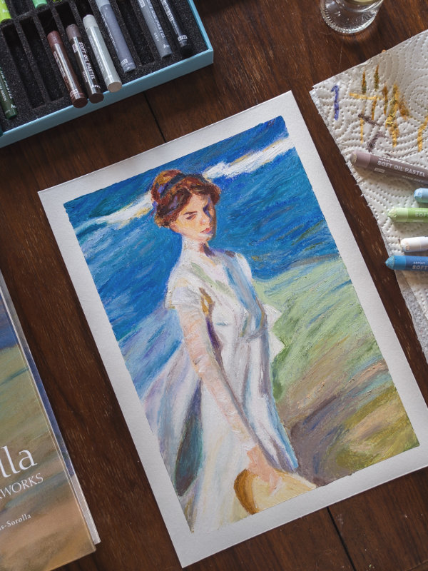 Oil Pastel Drawing For Beginners – Sorolla Master Study