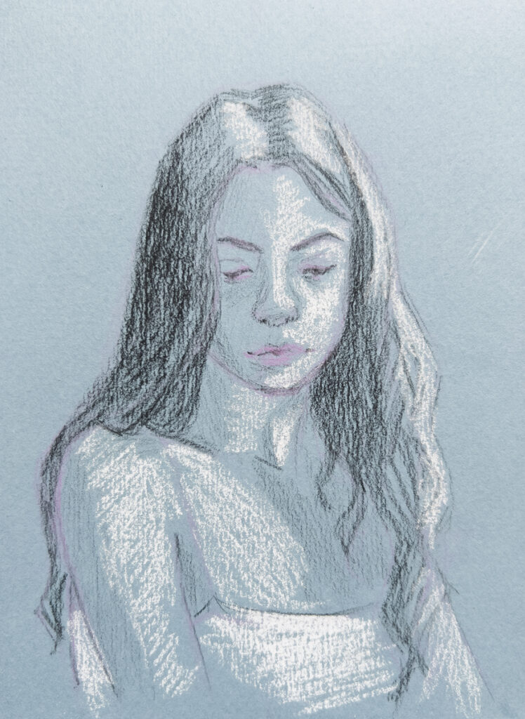 soft pastel portrait drawing process